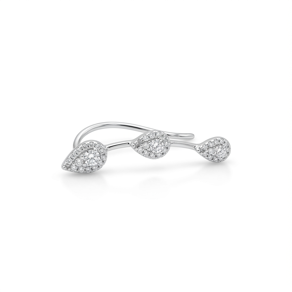 Aura Teardrop Diamond Ear Cuff