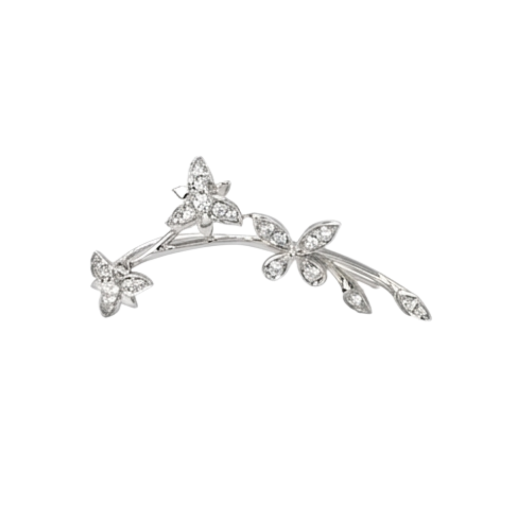 Aura Lily Butterfly Diamond Ear Cuff